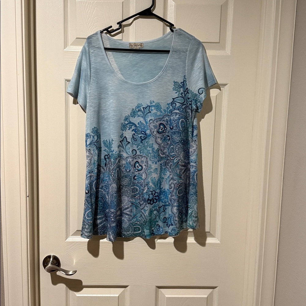 Live and Let Live Light Blue Top